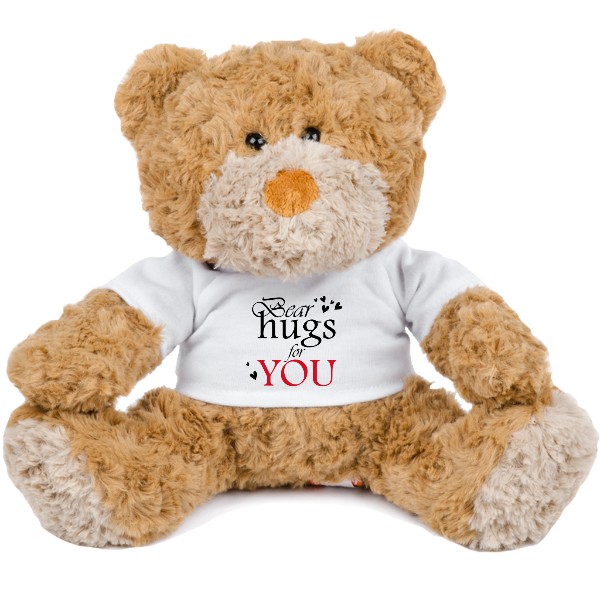Medvedík Teddy s potlačou Bear hugs for you