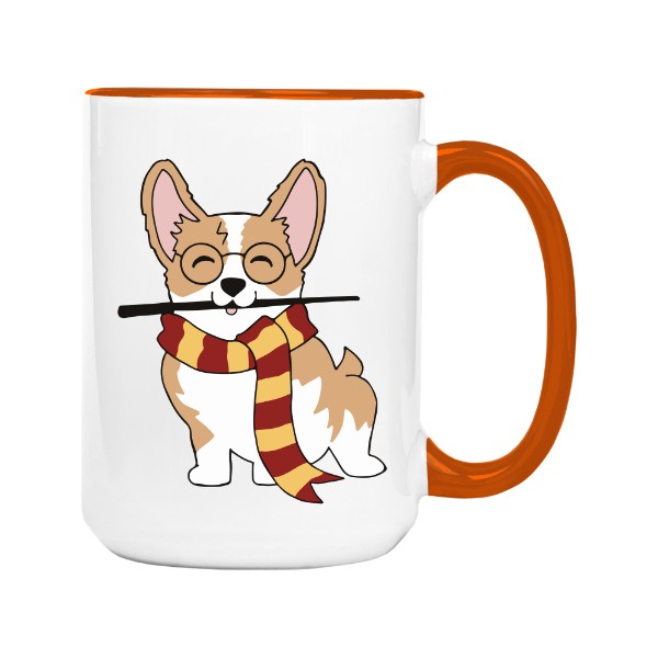 Hrnček veľký farebný s potlačou Corgi Potter