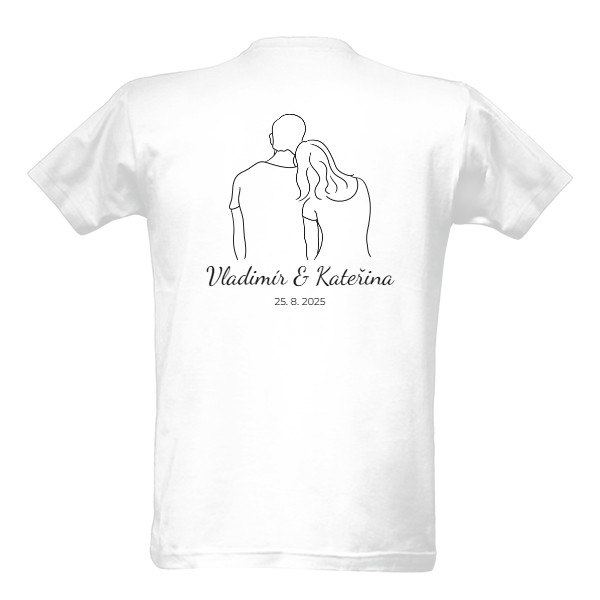 Tričko s potiskem Design pro páry – personalizovaná jména a datum
