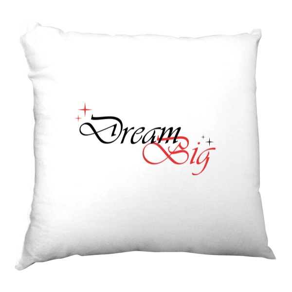 Vankúš saténový s potlačou Dream big - červený