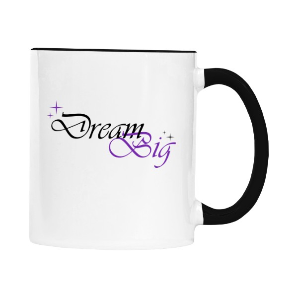 Hrnček malý farebný s potlačou Dream Big fialova