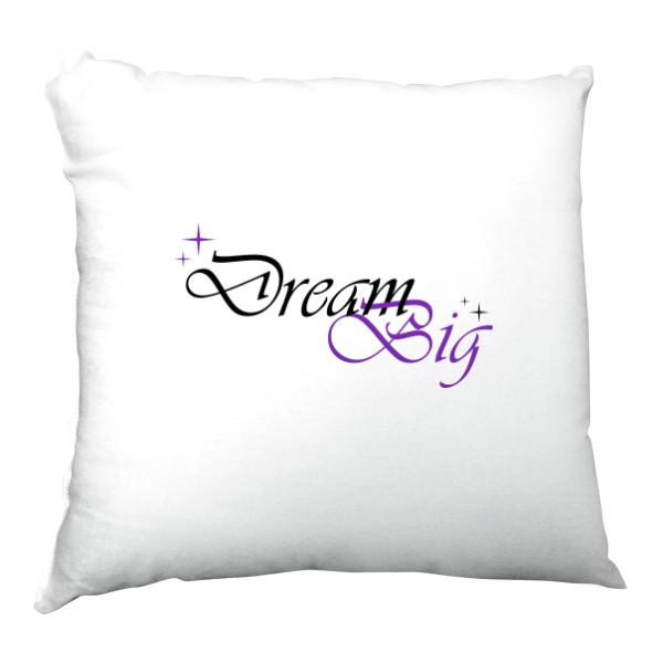 Vankúš saténový s potlačou Dream big - fialový