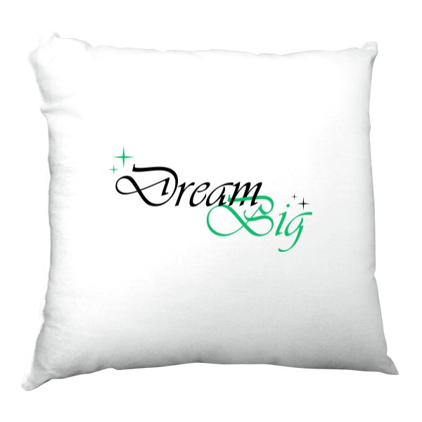 Vankúš saténový s potlačou Dream big - zelený