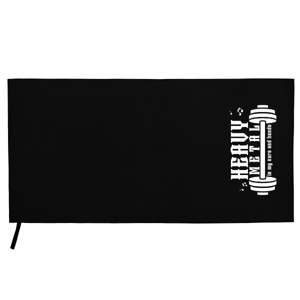 Microbifre sports towel  s potiskem Heavy metal - fitness - white-3