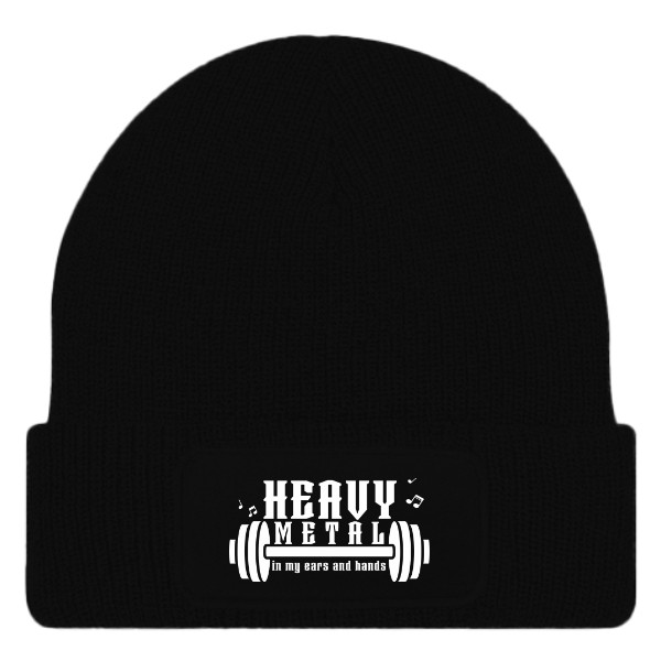 Čepice s potlačou Heavy metal - gym - biela