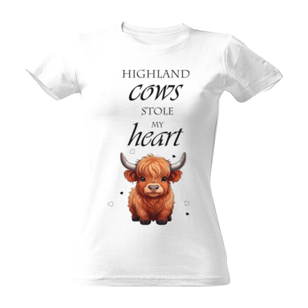 Highland cows stole my heart - black tshirt T-shirt