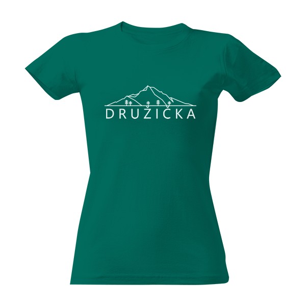 Tričko s potiskem Horský motiv - družička - bílá