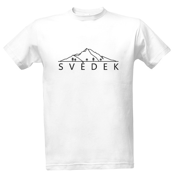 Tričko s potiskem Horský motiv - svědek - bílá