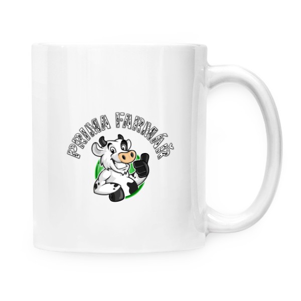 Hrnek malý bílý s potiskem Hrnek PRIMA FARMÁŘ