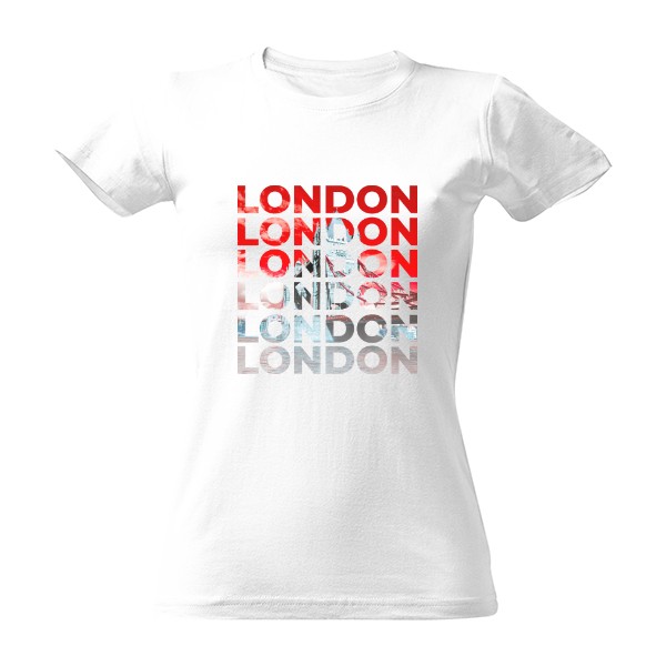 London photo - red T-shirt