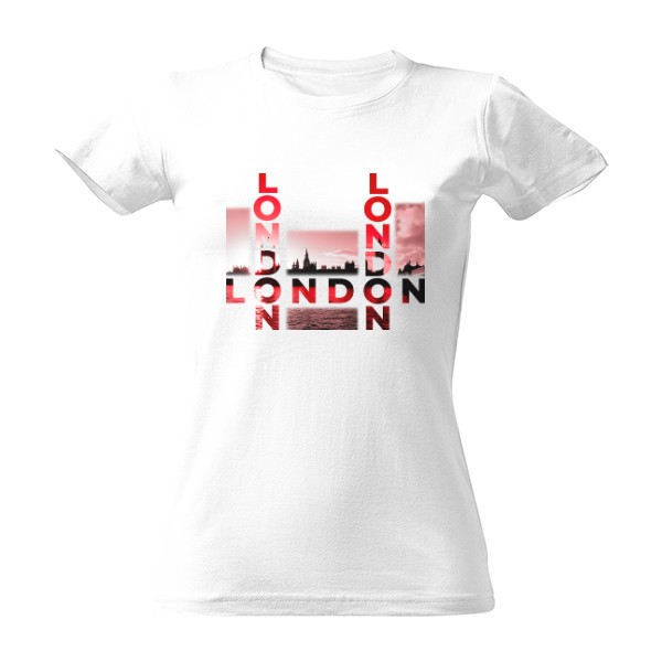 London photo - text red T-shirt