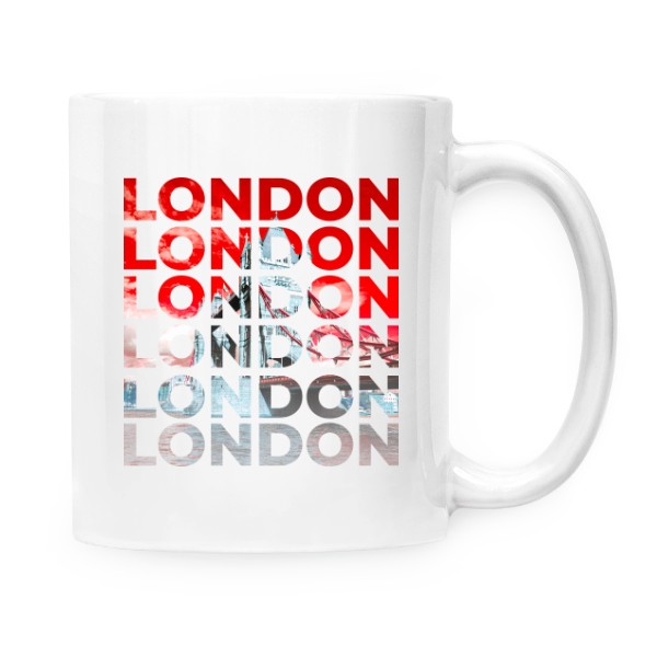 Cup white s potiskem London photography - red