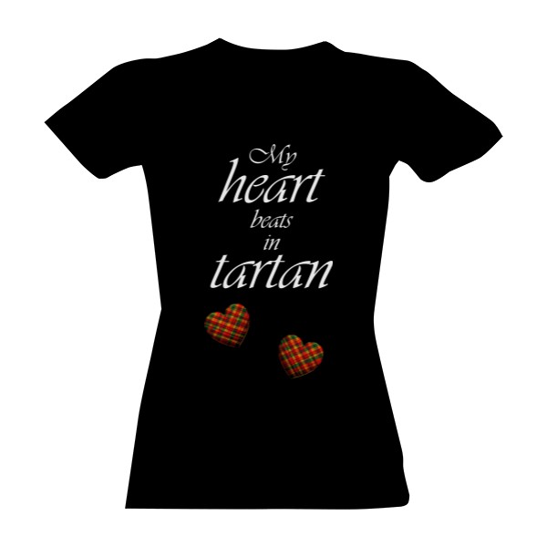 My heart beats in tartan - white T-shirt