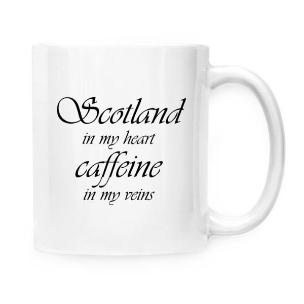 Hrnek malý bílý s potiskem Scotland and veins