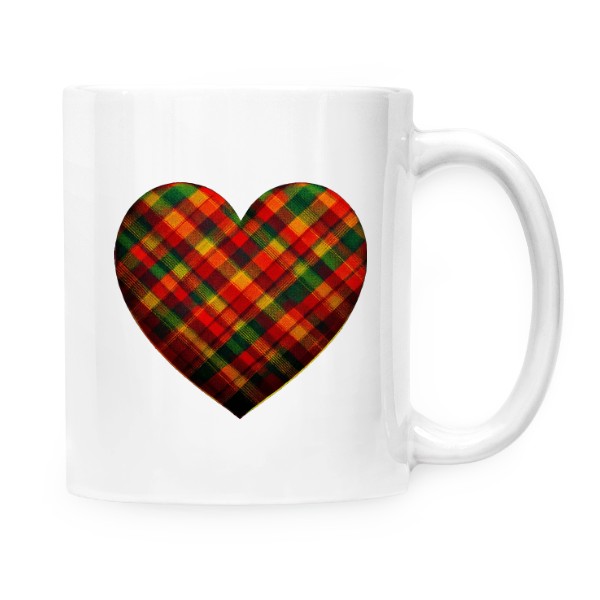Cup white s potiskem Tartan heart