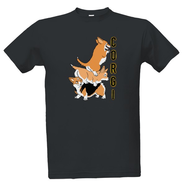 Tričko s potlačou Tri corgi