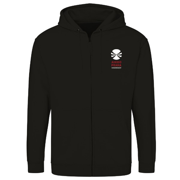 Unisex zip sweatshirt Unisex hoody dark with Aikido calligraphy